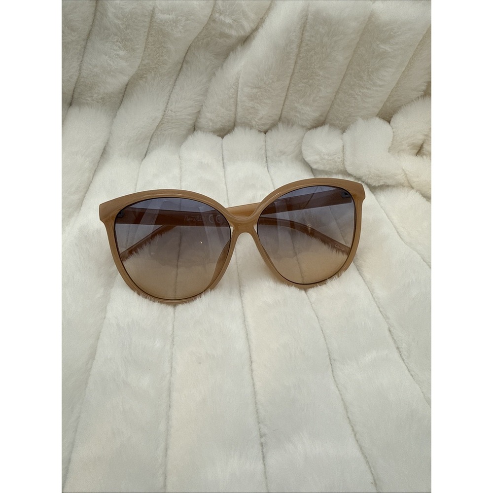 NANETTE LEPORE  EXCLUSIVE "HOLLYWOOD GLAM" PEACH SUNGLASSES, OVERSIZED POLARIZED